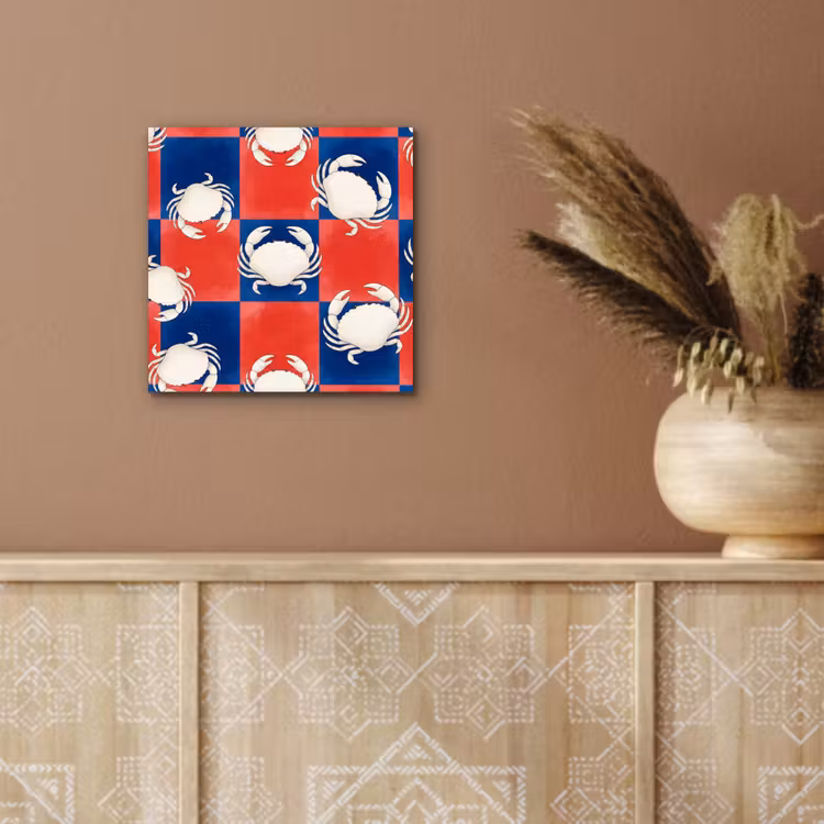 Patroon - Zeeleven - Rood - Blauw - Abstract aluminium wit klein -sfeer4