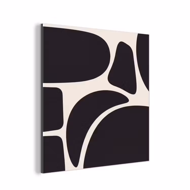 aluminium wall art - Pattern - Organic - Black - Patroon - Organisch - Zwart aluminium wit klein