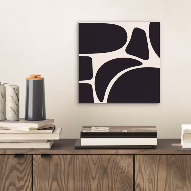 aluminium wall art - Pattern - Organic - Black - Patroon - Organisch - Zwart aluminium wit klein