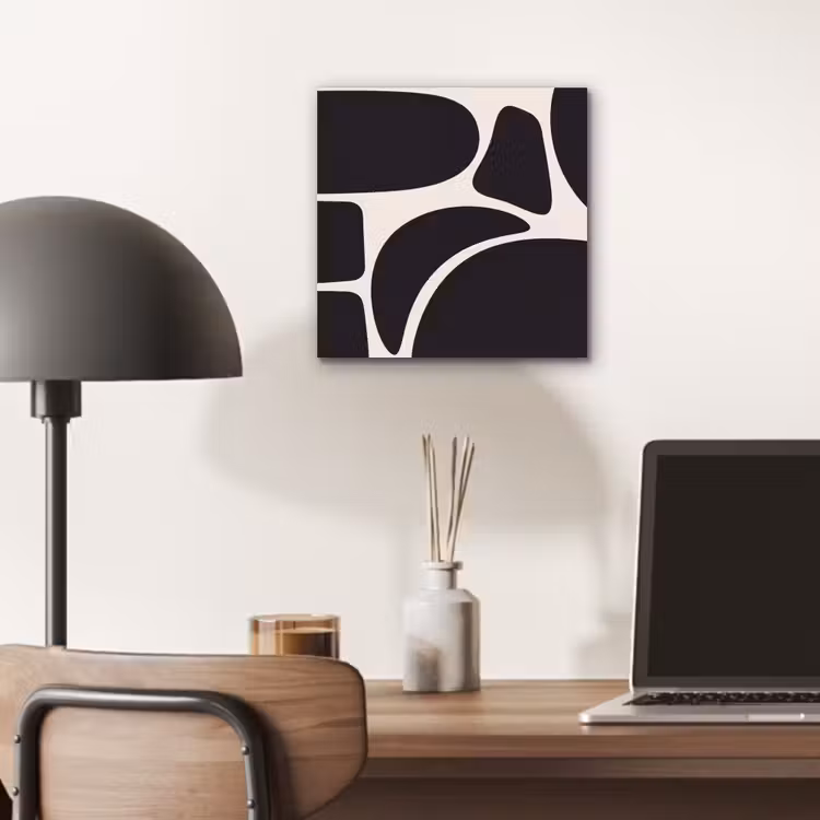 aluminium wall art - Pattern - Organic - Black - Patroon - Organisch - Zwart aluminium wit klein