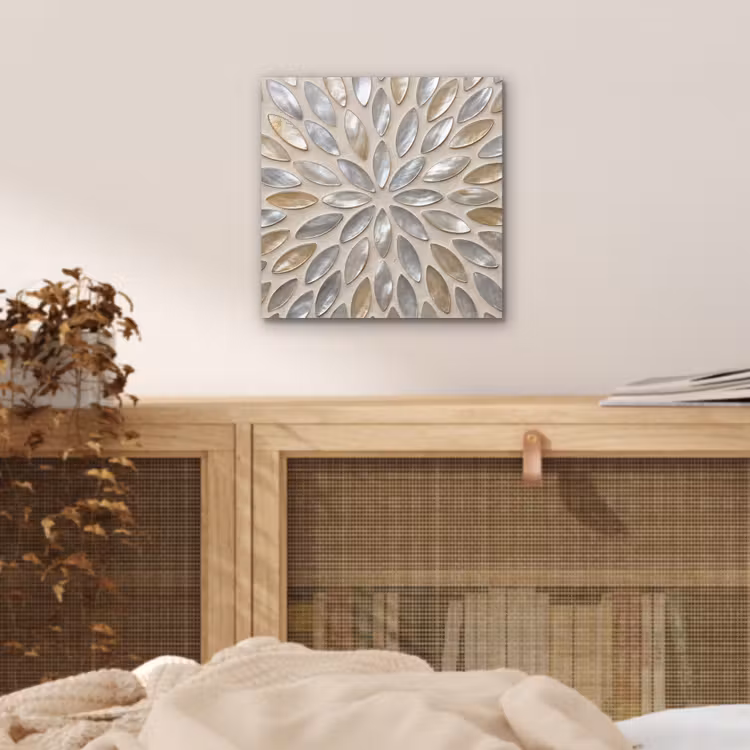 Patroon - Ovaal - Glanzend - Abstract - Beige aluminium wit klein -sfeer3
