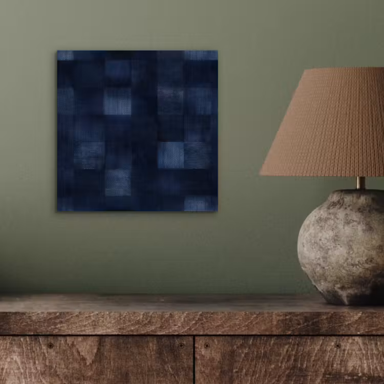 Patroon - Ruit - Marineblauw aluminium wit klein 46 -sfeer2