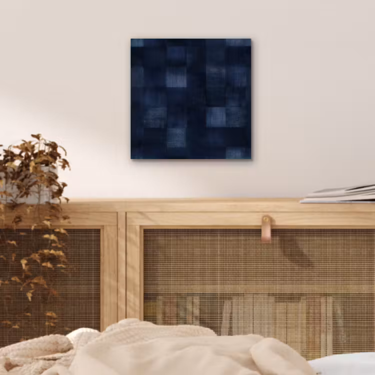 Patroon - Ruit - Marineblauw aluminium wit klein 46 -sfeer3