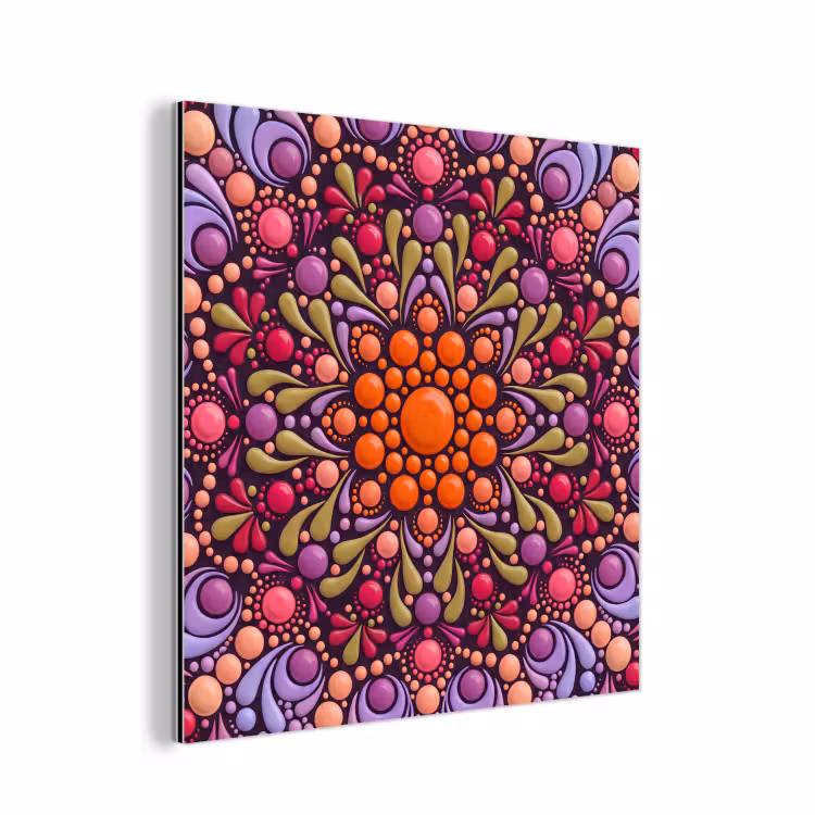 Patroon - Stippen - Abstract - Modern - Kleurrijk aluminium wit klein -3d
