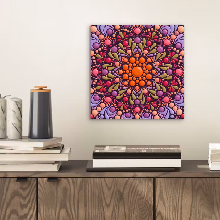 Patroon - Stippen - Abstract - Modern - Kleurrijk aluminium wit klein -sfeer1