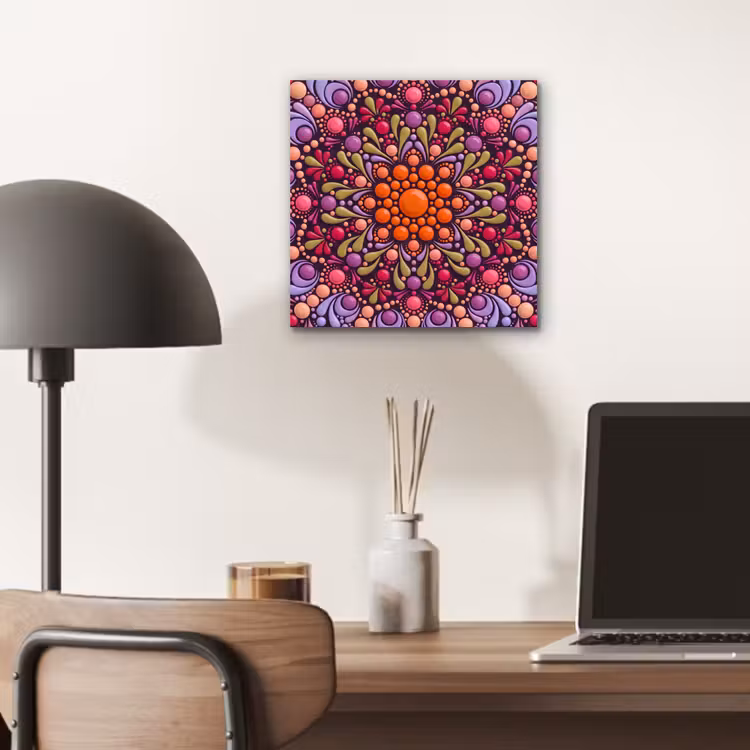 Patroon - Stippen - Abstract - Modern - Kleurrijk aluminium wit klein -sfeer5