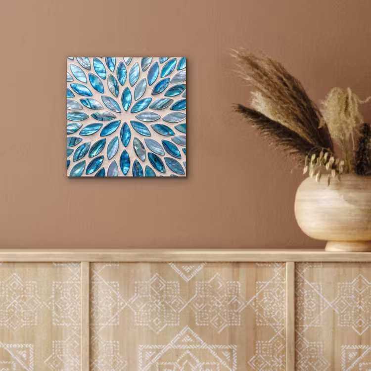 Patroon - Glans - Abstract - Blauw - Decoratie aluminium wit klein -sfeer4