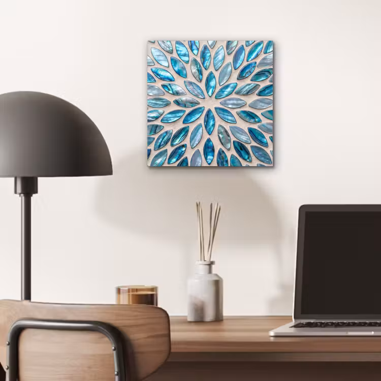 Patroon - Glans - Abstract - Blauw - Decoratie aluminium wit klein -sfeer5