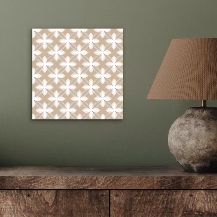 Patroon - Symmetrisch - Beige aluminium wit klein 46 -sfeer2