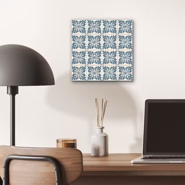 Dessin - Tegel - Blauw aluminium wit klein 46 -sfeer5