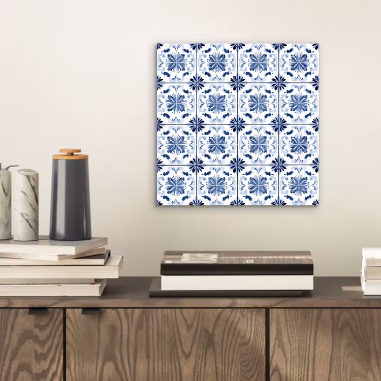 Patroon - Tegel - Blauw aluminium wit klein 46 -sfeer1