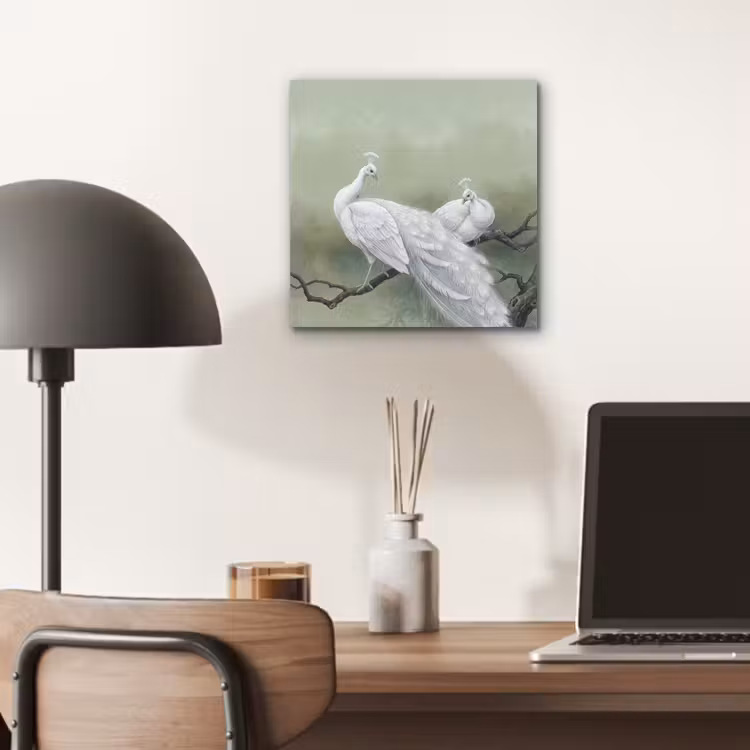 Pauwen - Wit - Natuur - Groen aluminium wit klein -sfeer5