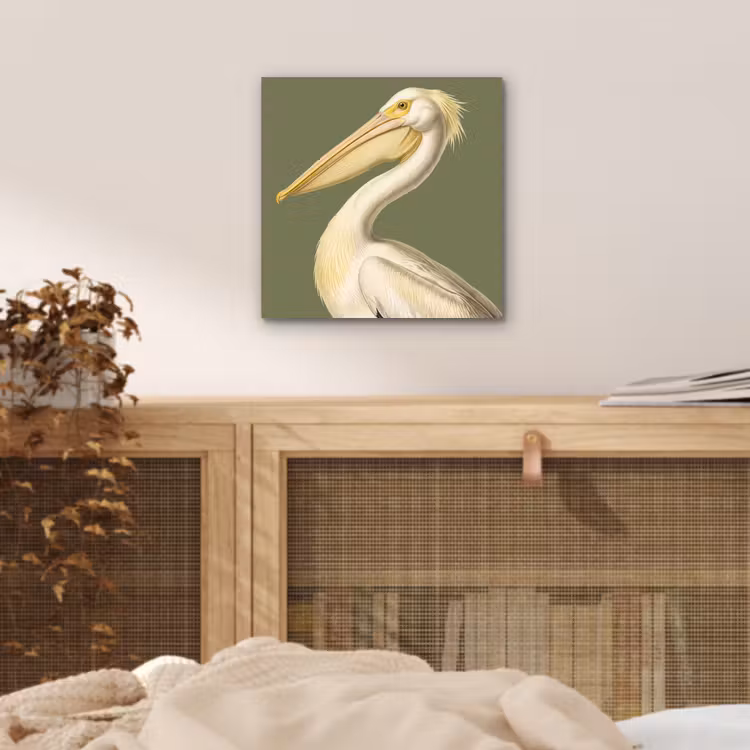 Pelikaan - Wit - Vogel - Klassiek - Natuur aluminium wit klein -sfeer3