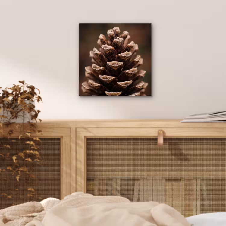 Dennenappel - Bos - Herfst - Bruin - Sfeervol aluminium wit klein -sfeer3