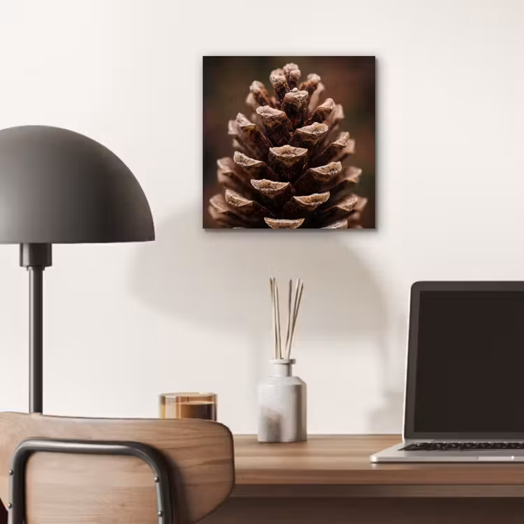 Dennenappel - Bos - Herfst - Bruin - Sfeervol aluminium wit klein -sfeer5