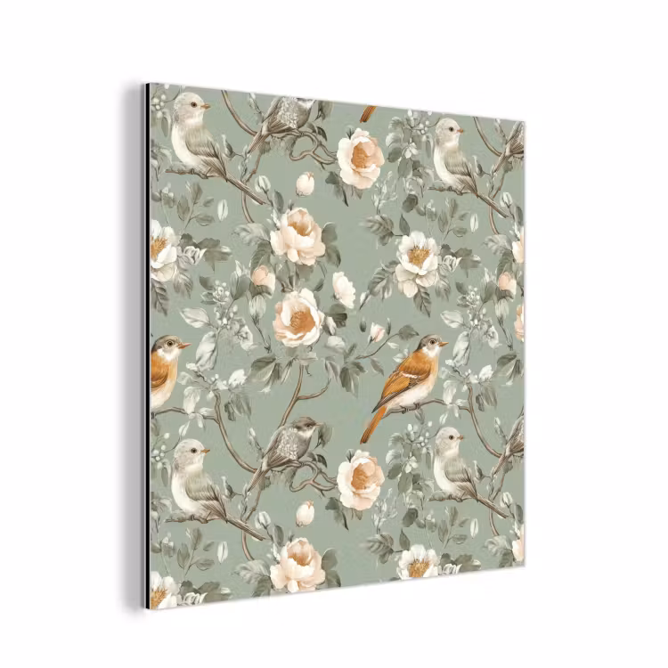 Roze - Vogels - Kleurrijk aluminium wit klein 46 -3d