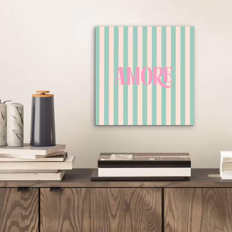 Roze - Groen - Strepen - Amore aluminium wit klein -sfeer1