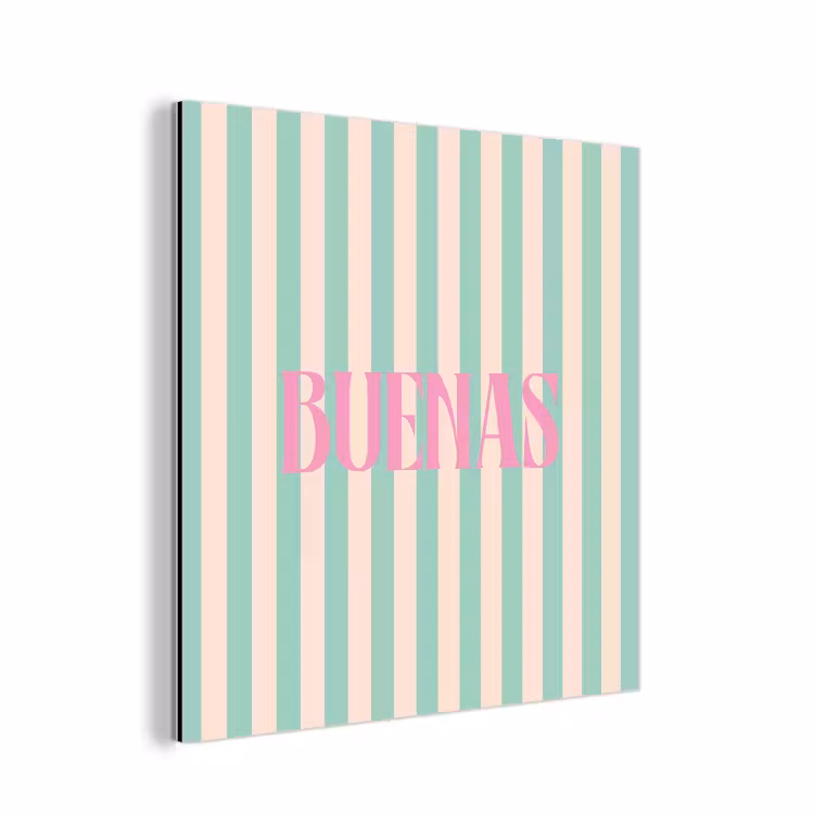 Roze - Groen - Strepen - Buenas aluminium wit klein -3d