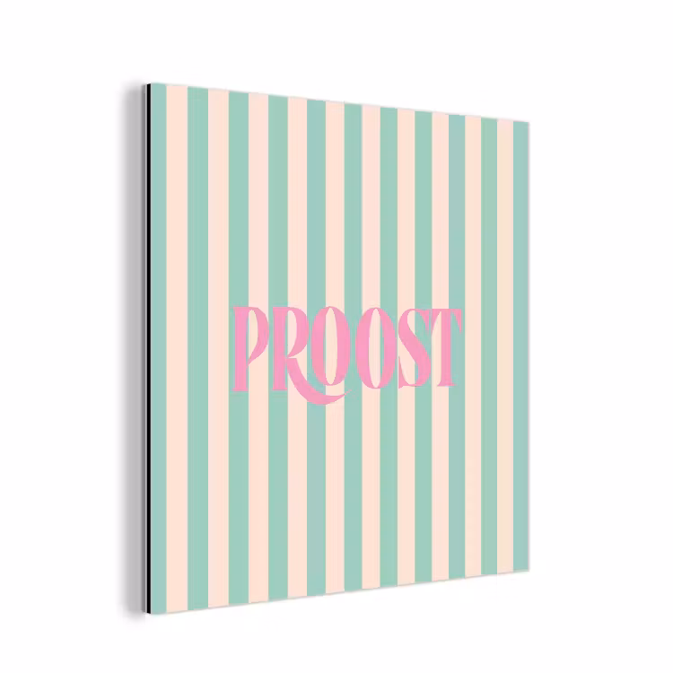 Roze - Groen - Strepen - Proost aluminium wit klein -3d