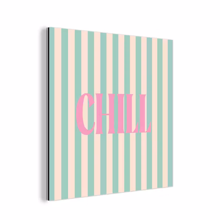 Roze - Groen - Strepen - Chill aluminium wit klein -3d