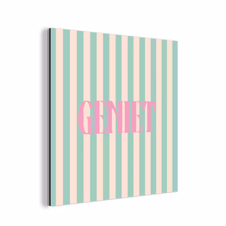 Roze - Groen - Strepen - Geniet aluminium wit klein -3d
