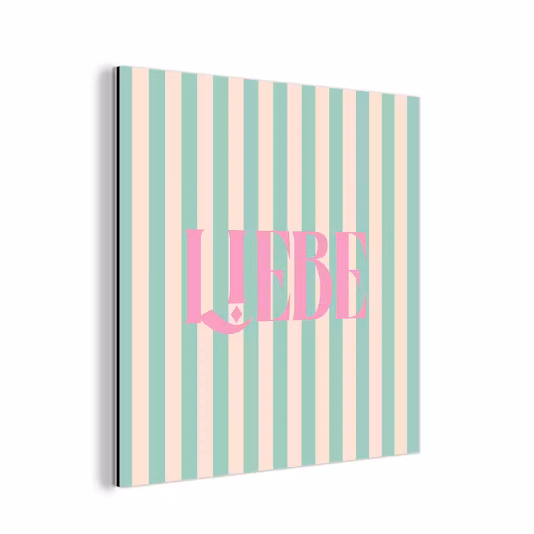 Roze - Groen - Strepen - Liebe aluminium wit klein -3d