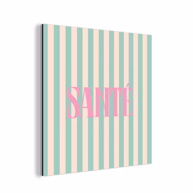 Roze - Groen - Strepen - Santé aluminium wit klein -3d