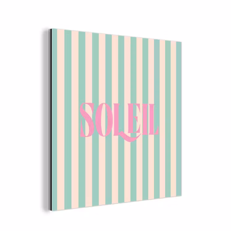 Roze - Groen - Strepen - Soleil aluminium wit klein -3d