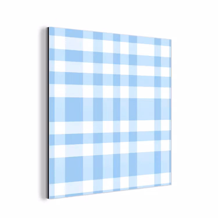 Ruit - Patroon - Blauw aluminium wit klein 46 -3d
