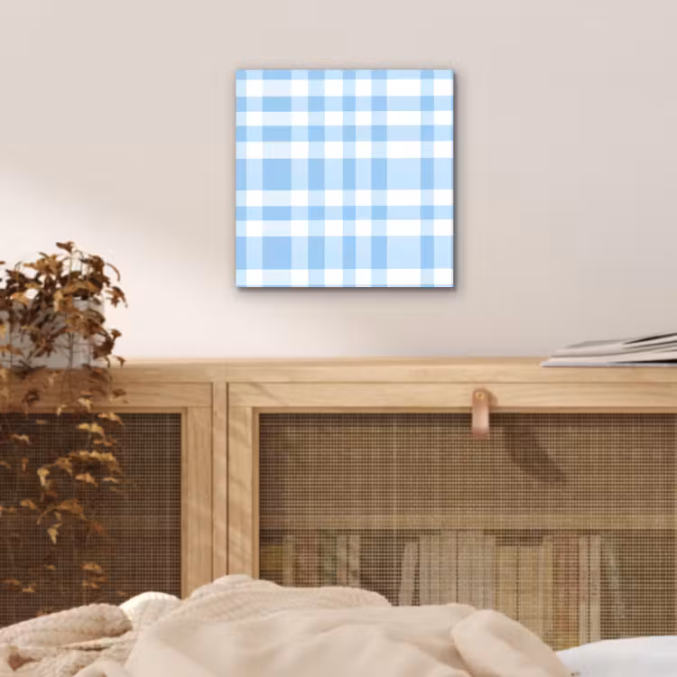 Ruit - Patroon - Blauw aluminium wit klein 46 -sfeer3