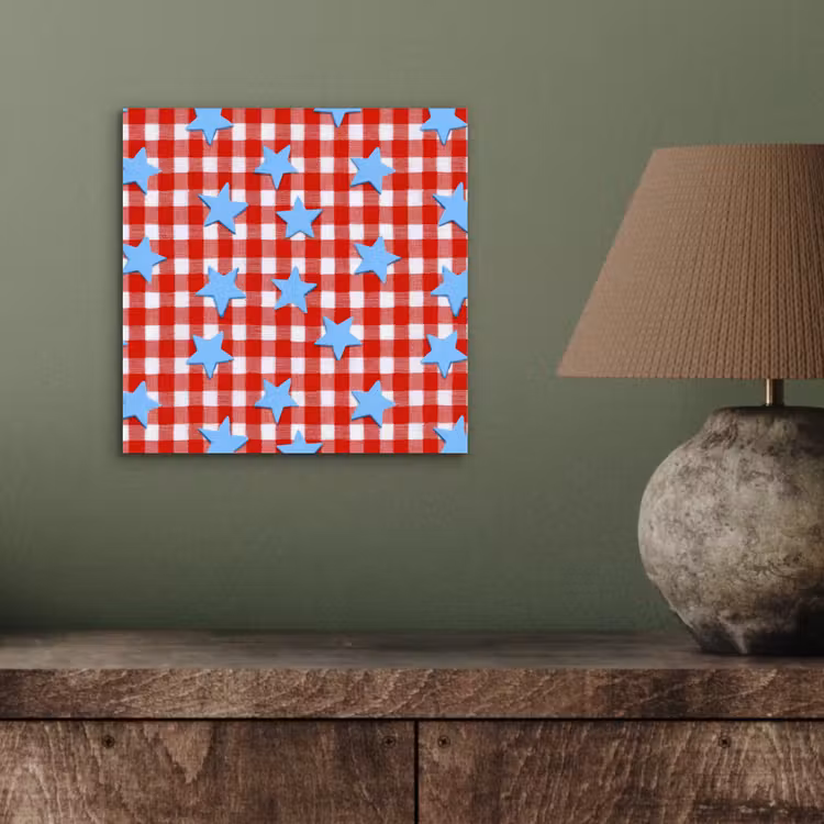 Ruit - Sterren - Rood aluminium wit klein 46 -sfeer2