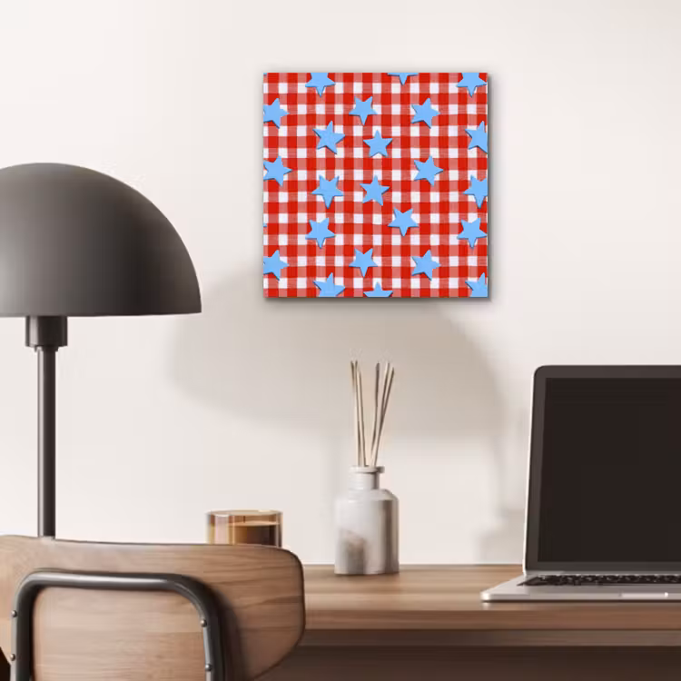 Ruit - Sterren - Rood aluminium wit klein 46 -sfeer5
