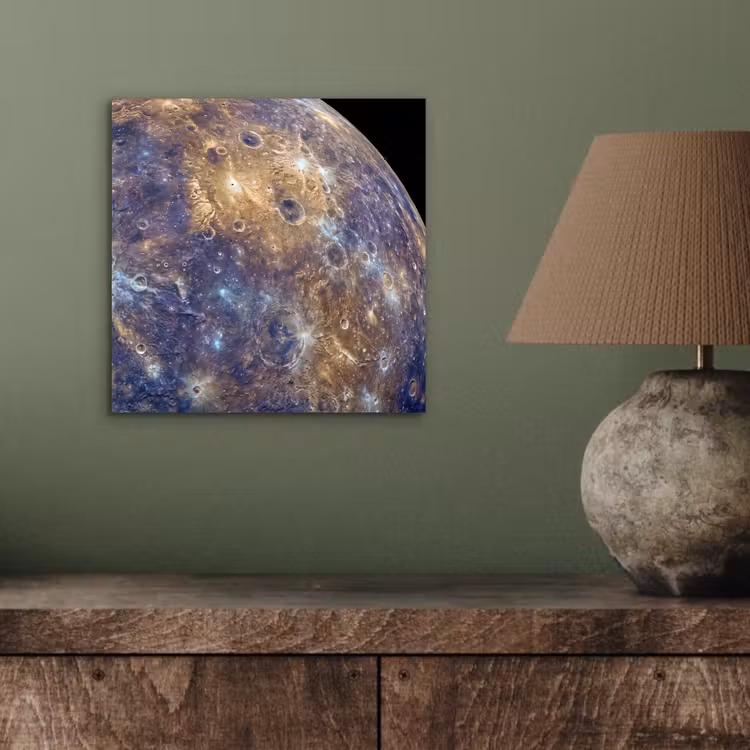 aluminium wall art - Planet - Craters - Space - Planeet - Kraters - Ruimte aluminium wit klein