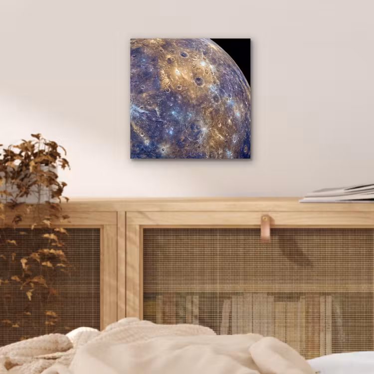 aluminium wall art - Planet - Craters - Space - Planeet - Kraters - Ruimte aluminium wit klein
