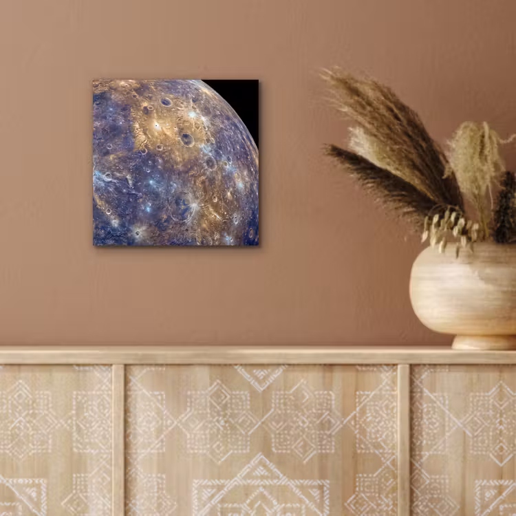 aluminium wall art - Planet - Craters - Space - Planeet - Kraters - Ruimte aluminium wit klein