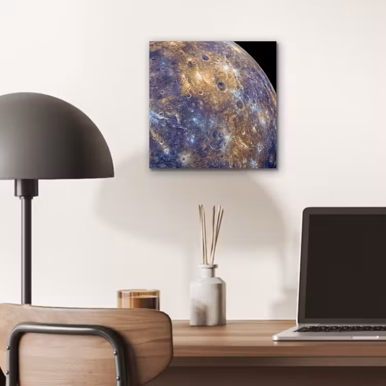 aluminium wall art - Planet - Craters - Space - Planeet - Kraters - Ruimte aluminium wit klein