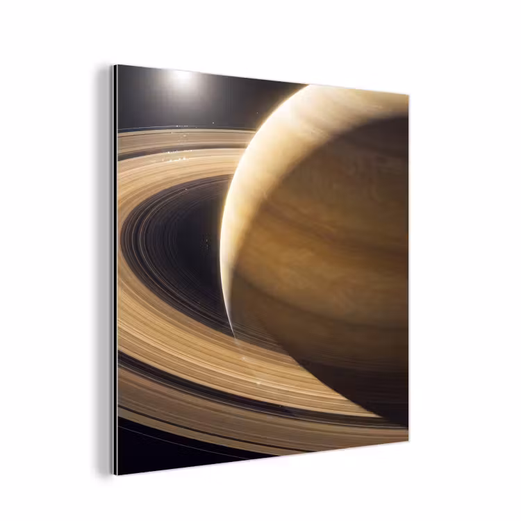 aluminium wall art - Planet - Rings - Space - Planeet - Ringen - Ruimte aluminium wit klein
