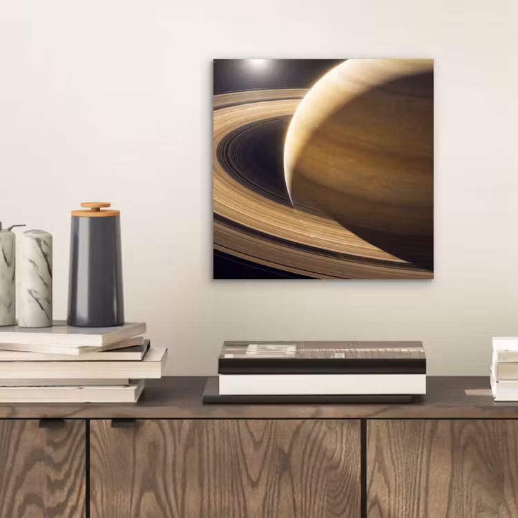 aluminium wall art - Planet - Rings - Space - Planeet - Ringen - Ruimte aluminium wit klein