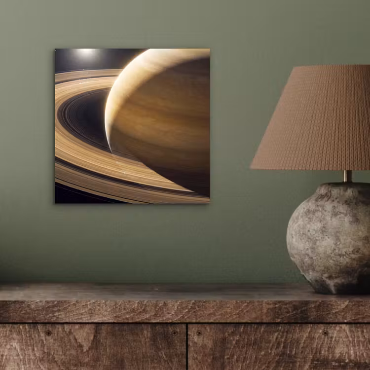 aluminium wall art - Planet - Rings - Space - Planeet - Ringen - Ruimte aluminium wit klein