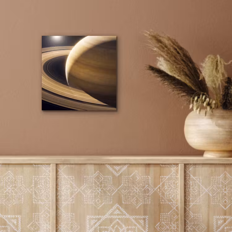 aluminium wall art - Planet - Rings - Space - Planeet - Ringen - Ruimte aluminium wit klein