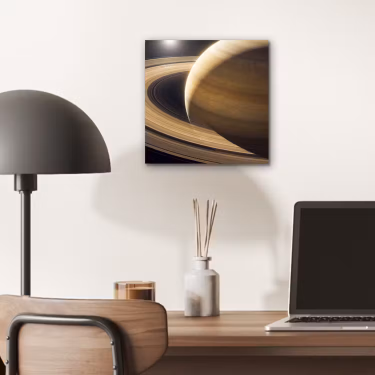 aluminium wall art - Planet - Rings - Space - Planeet - Ringen - Ruimte aluminium wit klein