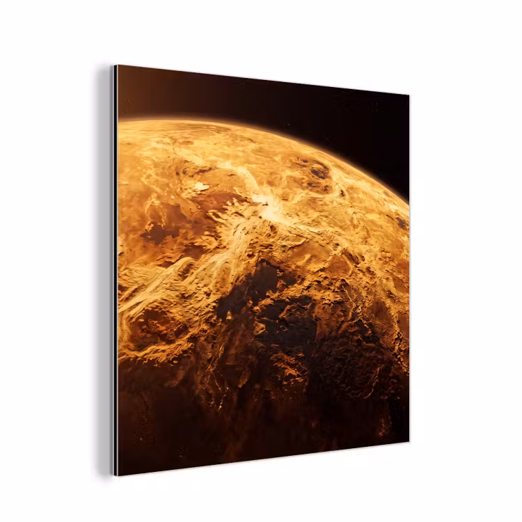 aluminium wall art - Planet - Space - Orange - Planeet - Ruimte - Oranje aluminium wit klein