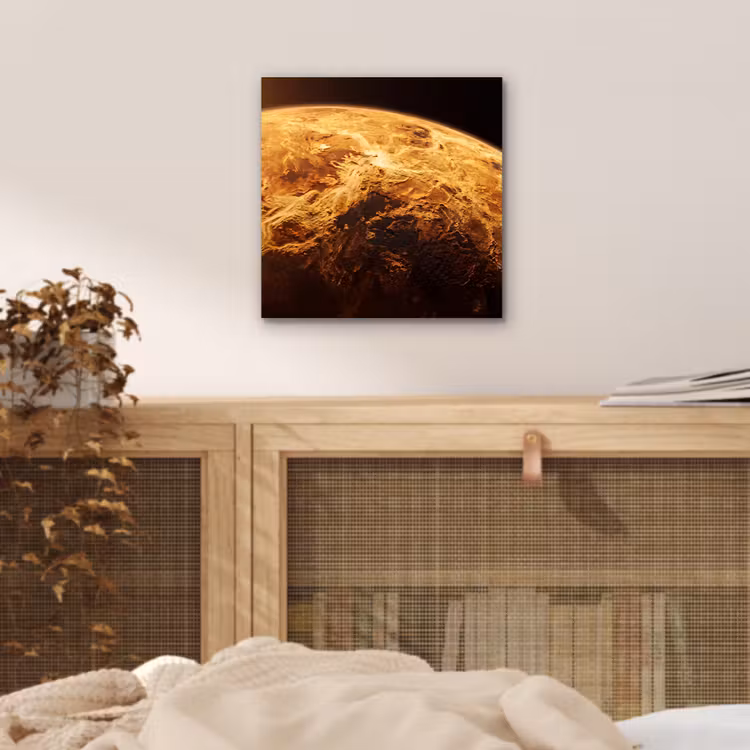 aluminium wall art - Planet - Space - Orange - Planeet - Ruimte - Oranje aluminium wit klein