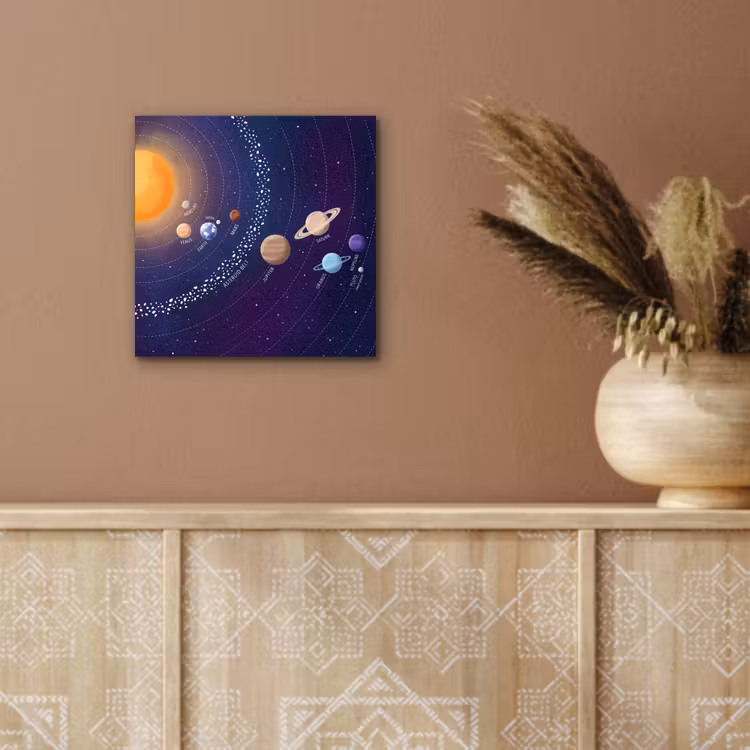 Planetenstelsel - Ruimte - Illustratie aluminium wit klein -sfeer4