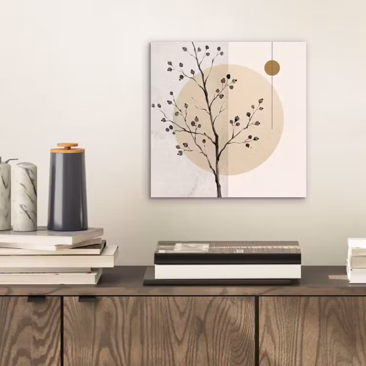 aluminium wall art - Plant - Abstract - Beige - Plant - Abstract - Beige aluminium wit klein