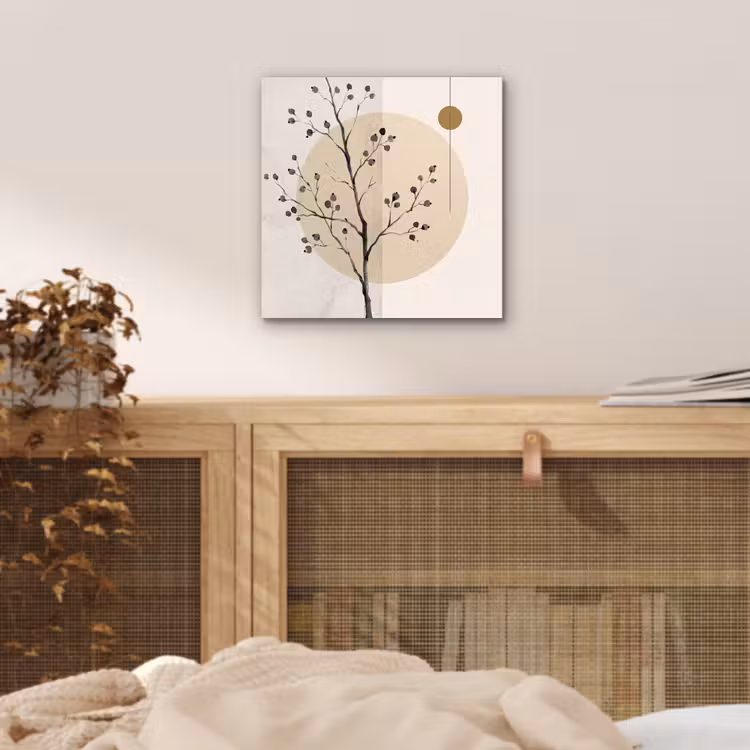 aluminium wall art - Plant - Abstract - Beige - Plant - Abstract - Beige aluminium wit klein