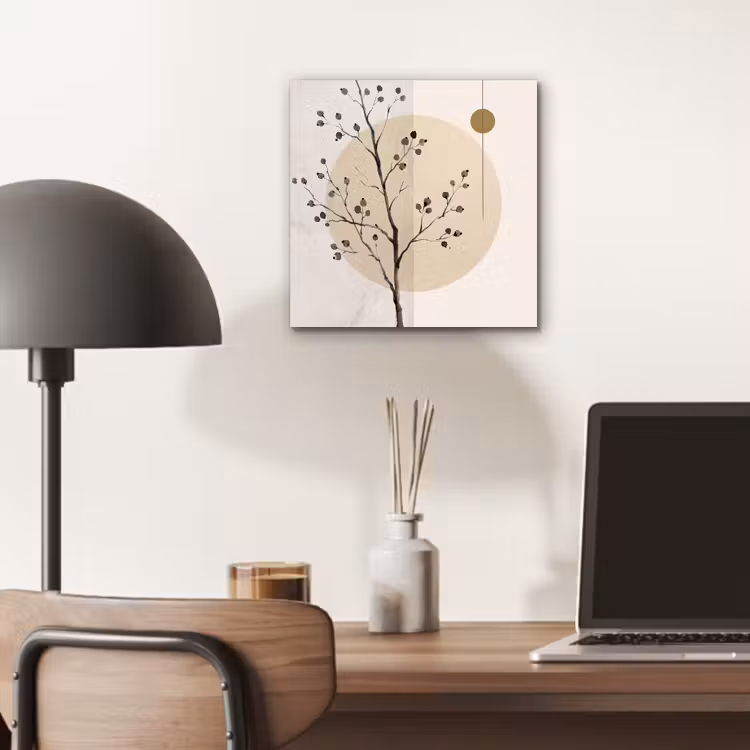 aluminium wall art - Plant - Abstract - Beige - Plant - Abstract - Beige aluminium wit klein