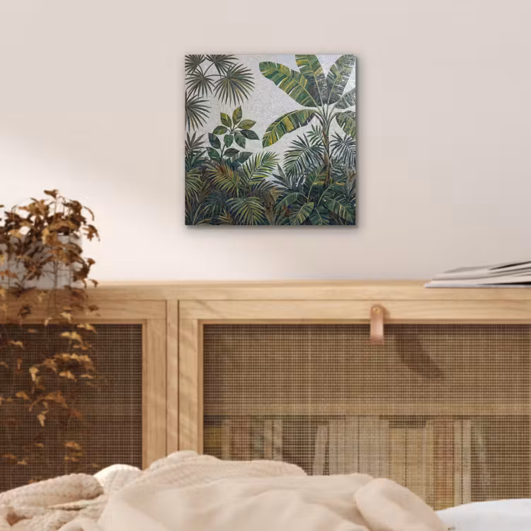 Planten - Tropisch - Mozaïek - Groen - Natuur aluminium wit klein -sfeer3