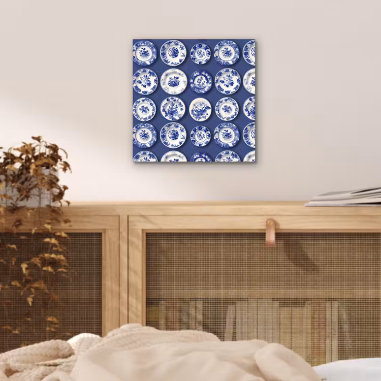 Borden - Floraal - Blauw aluminium wit klein 46 -sfeer3