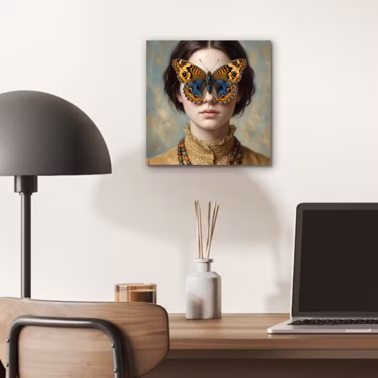 Portret - Vlinder - Kleurrijk aluminium wit klein -sfeer5